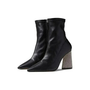 Schutz Cyrus Women's Black Leather Heels Booties Point Toe Size 10 M
